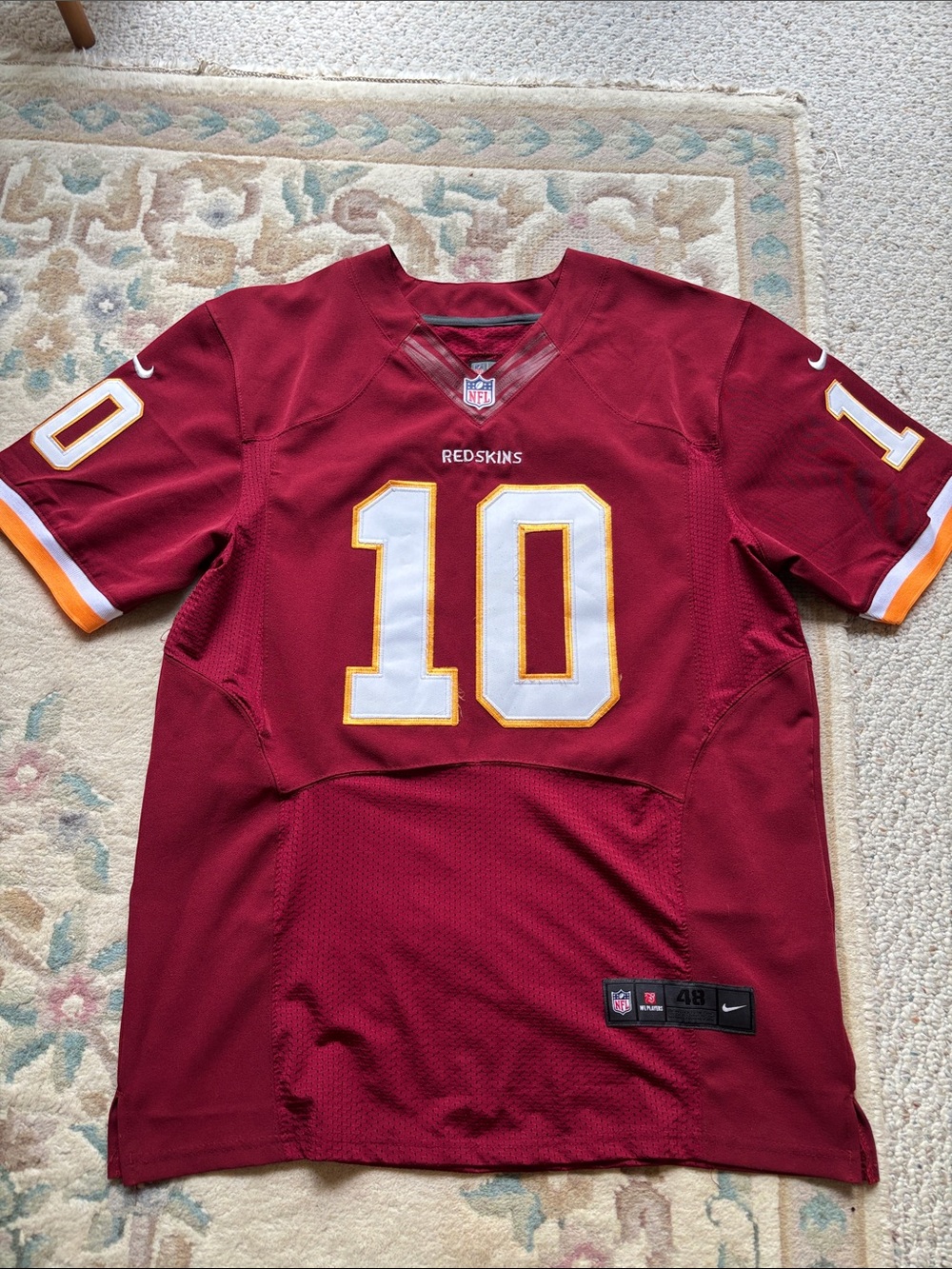 Authentic Burgundy & Gold #10 Griffin III Redskins Football Jersey